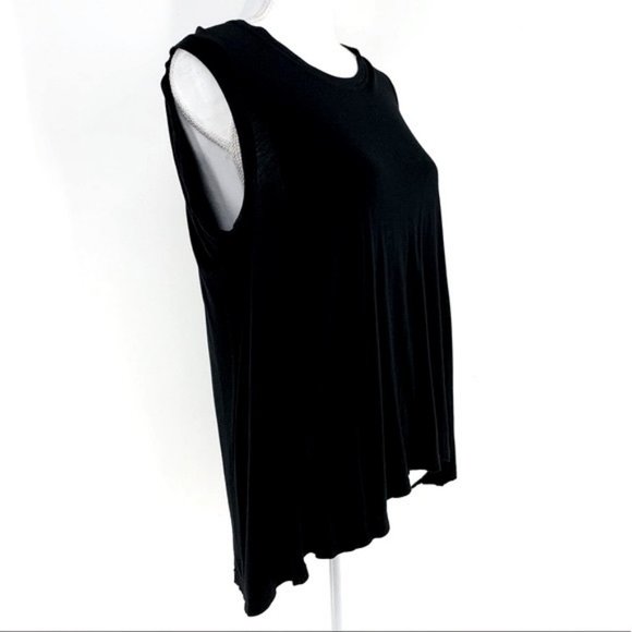 BCBGMAXAZRIA / Black Tank Top Sheer Panel / Medium - Picture 6 of 7